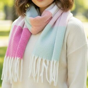 Modern Expressions Multicolor Fringe Wrap Scarf